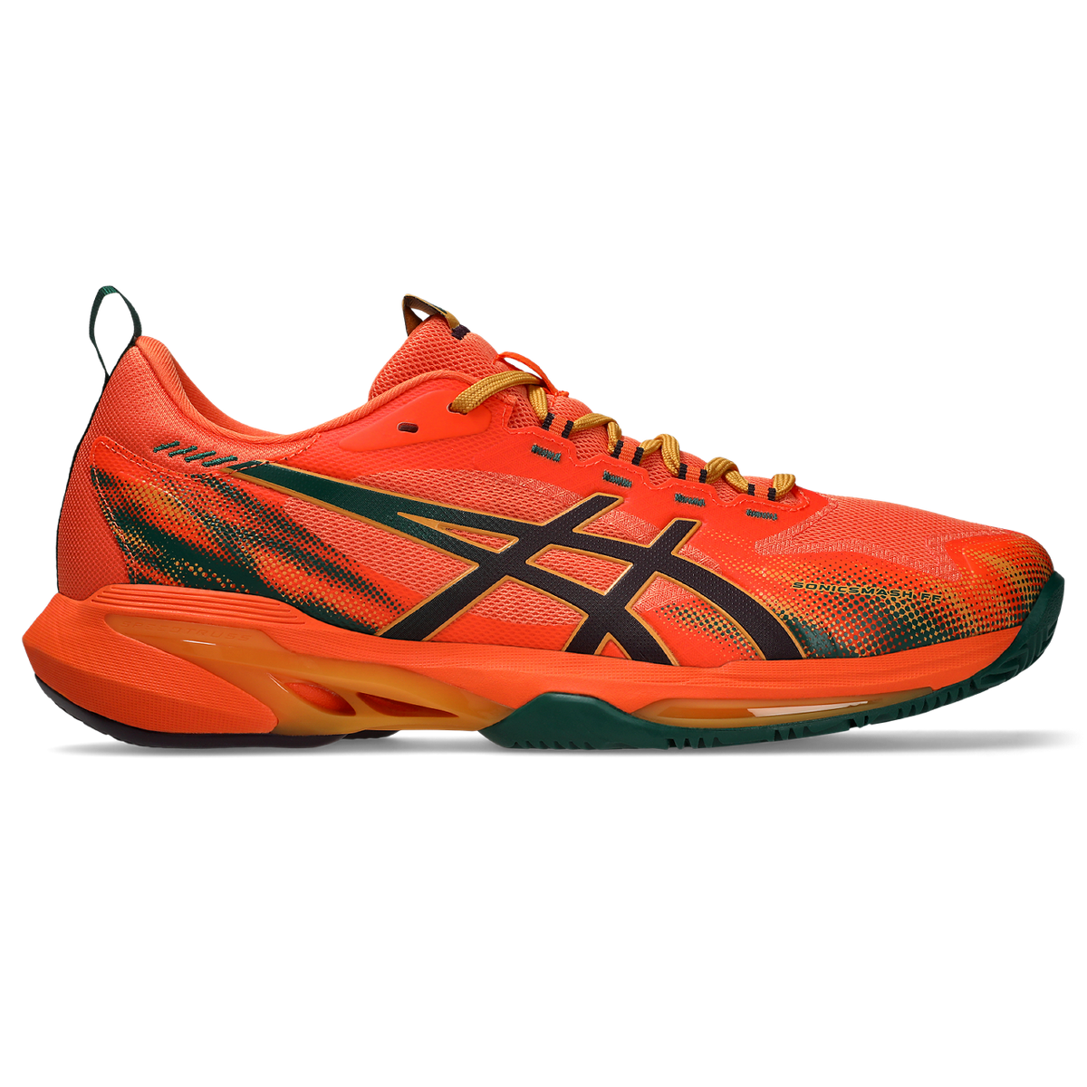 ASICS Sonicsmash FF Energy Orange / Dark Aubergine padelkenkä 1041A538-800 sivulta