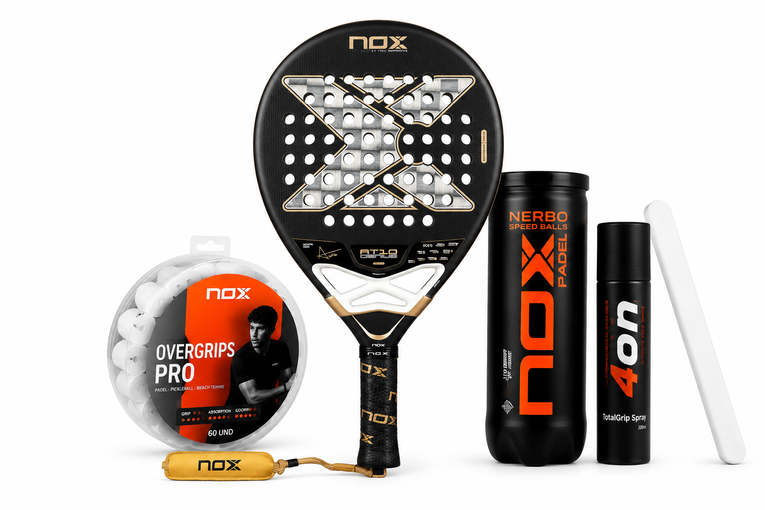 Pro Padel-paketti — NOX AT10 Luxury 18K + Varusteet